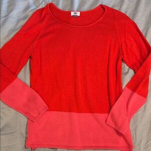 Old Navy Vibrant Tangerine and Pink Sweater